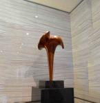 Surface Painted Tall Indoor Statues Cast Bronze Abstract Copper Finishing