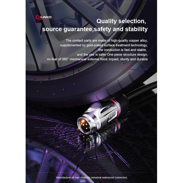 CNLINKO M20 7 Pin IP68 Waterproof Circular Solder Copper Pin Power Cable Type Connector Plug