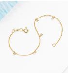 Five Small Pendants 18K Gold Diamond Bracelets 0.11ct Cushion Cut Diamond