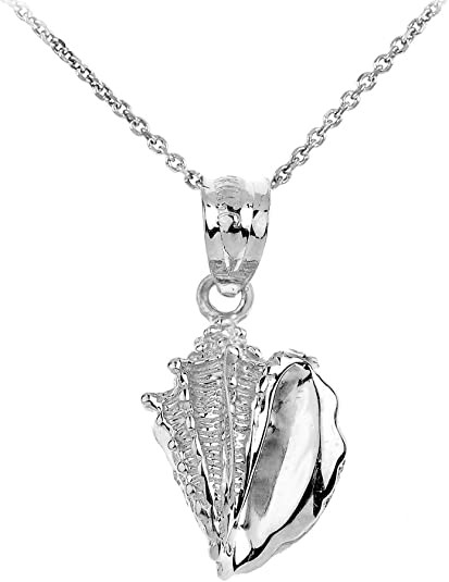 925 Sterling Silver Sea Shell Bead Charm Pendant Necklace For Daughter