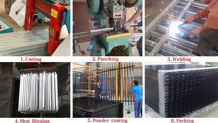 Tubular Security Fence/Fencing Picket with flat top design