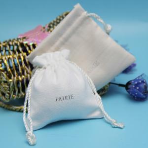 Wholesale Custom Drawstring Jewelry Bag Faux Suede Material With Embossed Sliver Logo from china suppliers