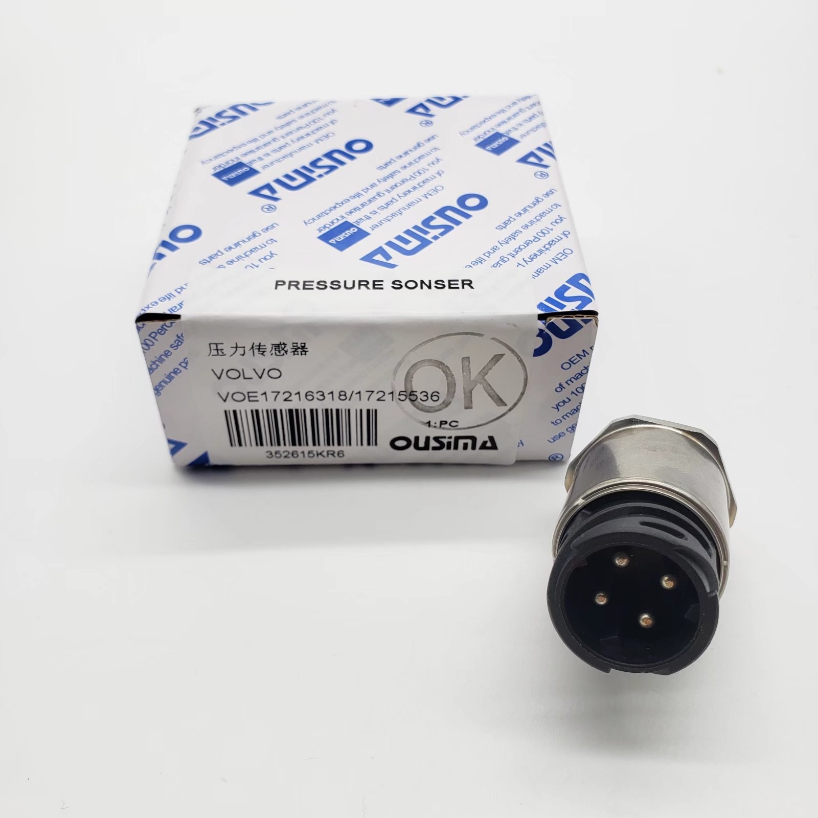 OUSIMSA Pressure Sensor 17216318 Excavator Pressure Sensor VOE17216318 17215536