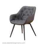 Black Punctiform Metal Upholstered Dining Chair