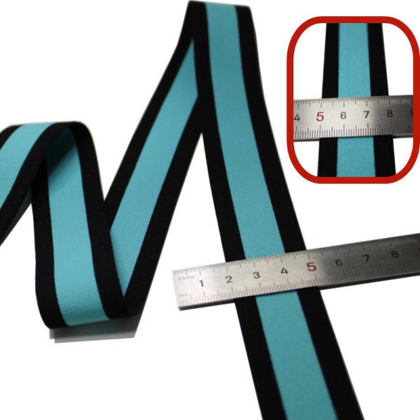 Blue Stripe Nylon Elastic Webbing 30mm Knitted Elastic Band For Drawstring Bag