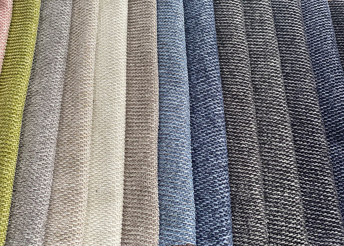 Modern style knitted brushed upholstery linen print fabric for sofa 100% polyester