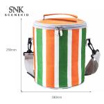 Cylindrical Shape Large Insulated Thermal Food Picnic Cooler Bag