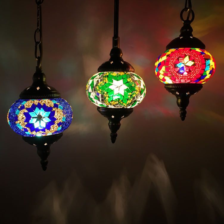 Mediterranean style Art Deco handmade Turkish Mosaic Pendant Lamp(WH-DC-18)