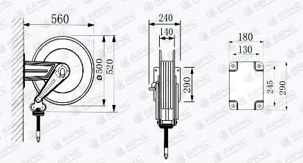 AA4C carbon steel Grease oil reel hose garage equipments auto repair