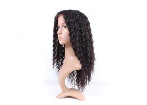 Wholesale Natural Black Brazilian Curly Swiss Full Lace Human Hair Wigs With Baby Hair from china suppliers