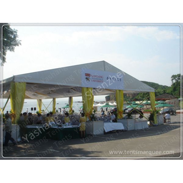White PVC Fabric Cover Aluminum Frame  High Peak Canopy against Strong Sun