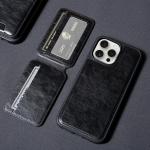 Black PU Leather Magsafe Cases Mobile Phone Bags For IPhone Case Wallet Magnet