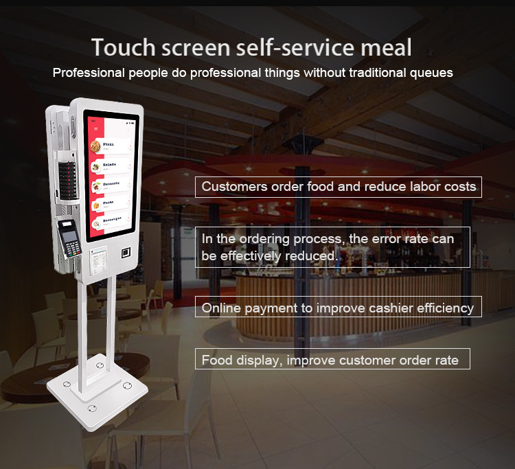 24" Double Sided Terminal Self Service Order Kiosk With POS Bracket