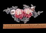 3D Floral Embroidered Applique Patches For Sequin Bead Rhinestone Lace