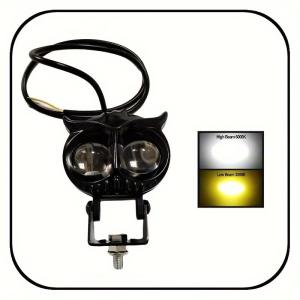 2 LED Owl Yellow White Flash Color MINI Projector Light For Motorcycle