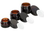 ODM OEM 4 Oz Glass Cosmetic Jars With Lids Amber Lip Balm Jars