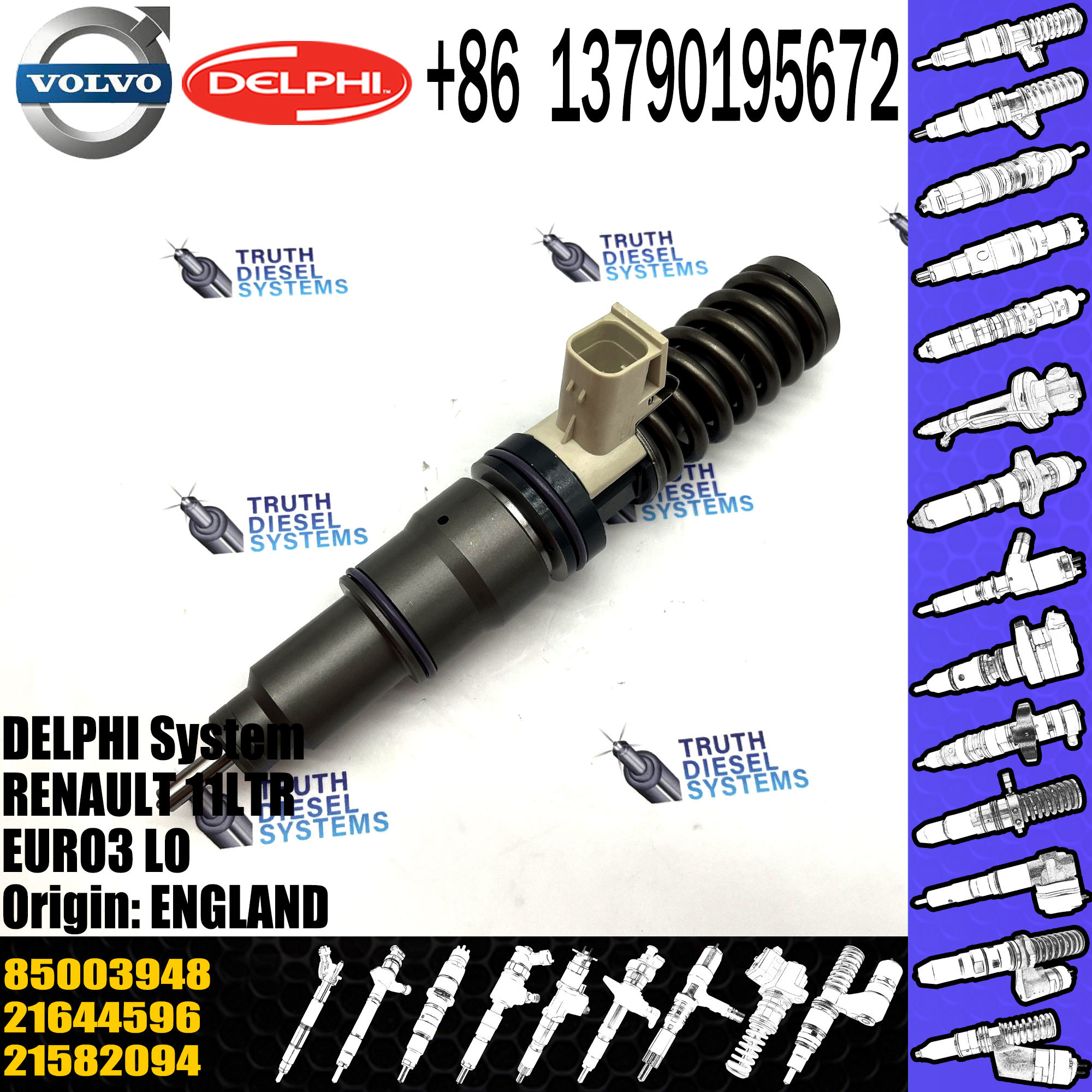 Injector 21582094 for VOL BEBE4D35001 21582094 85003948 21644596 D11A MD11 219777909 63229468