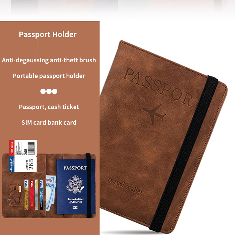 Custom Logo Avaliable Durable Eco Friendly Passport Holder with Sim Pocket Band Strap