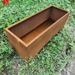 Weather Proof Flower Pot Garden Metal Ornaments Corten Steel Planter Box 1.5m