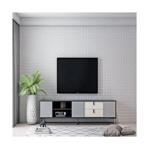 Wholesale Soft Packages Design Style Waterproof Moistureproof 3D PE Foam Brick Wall Sticker 10mm Thick White Color Wall Decor Wallpaper from china suppliers