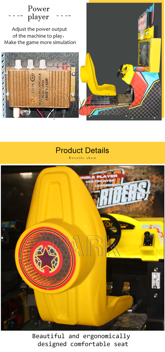 Fiberglass Indoor Game Amusement Video Simulator Four Wheels