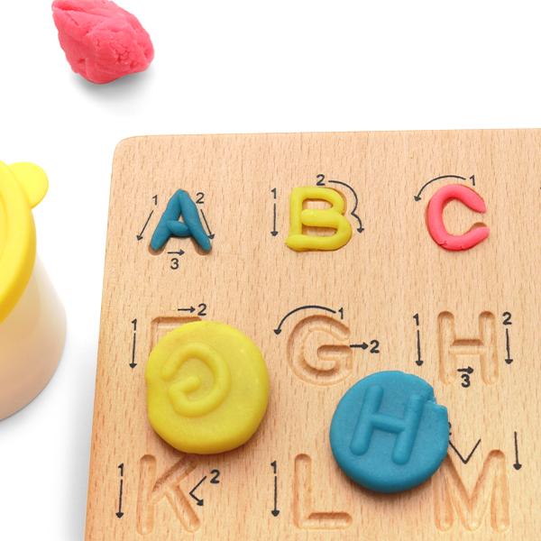 Wooden Letters Practicing Board Double-Sided Alphabet Tracing Tool Learning to Write ABC Educational Toy