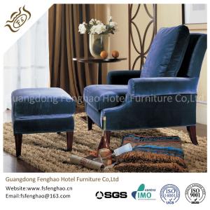 Wholesale Comfortable Button - Tufted Wooden Velvet Chaise Lounge Chair With Ottoman from china suppliers