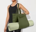 Large Durable Green Color Cotton Sports Customizable Duffle Bags With Shoes