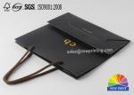 Logo Gold Foil Hot Stamping Black Matte Paper Grocery Bags Fashion Gift Bags