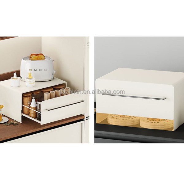 Pull-out Coffee Machine Rack Capsule Organizer with 3-layer Drawer Microwave Mug Storage for Kitchen Living Room Office Desktop