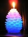Wholesale 5.2X6.5cm pineball LED color changing candle pure paraffin wax material from china suppliers
