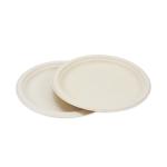 Disposable Degradable Pulp Plate Bowl Lunch Box 9 Inch Sugarcane Paper Plate
