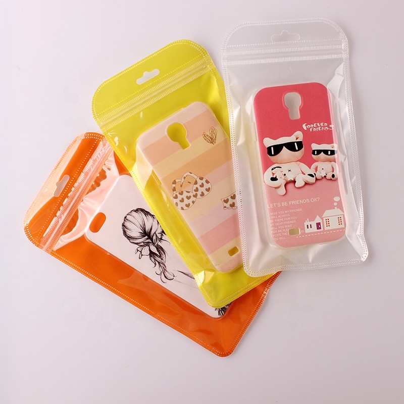 k Cell Phone Case Colorful Zipper Packaging Bag With Clear Window for Phone Case Packaging