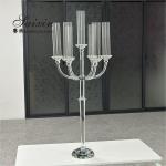 New design 7 arms crystal candle holder for wedding table decor