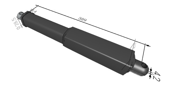 24V 4 Inch Inline Linear Actuators 4500N In Push 20mm - 500mm