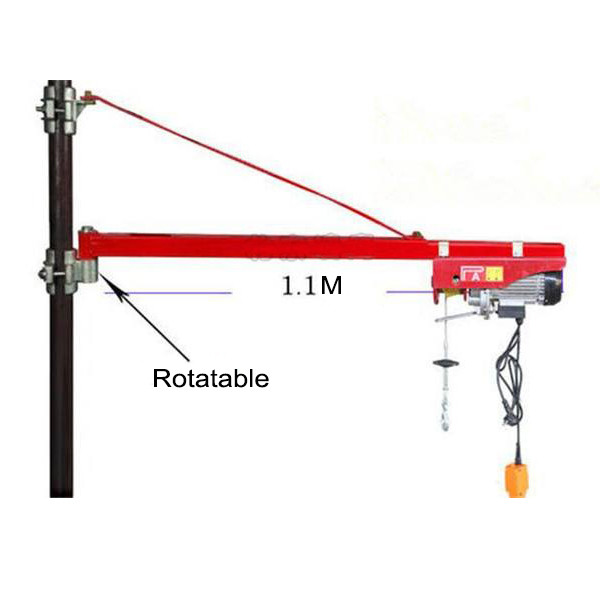 Mini Electric Wire Rope Hoist 250kg Capacity 240v 50hz With Pivot Arm