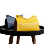 Stylish Yellow Nordic Home Room Kitchen Car PU Leather Tissue Box Napkin Cover