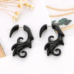 Punk Earring Plugs for Women Piercing Black Color Earrings Srcew Crooked Shape