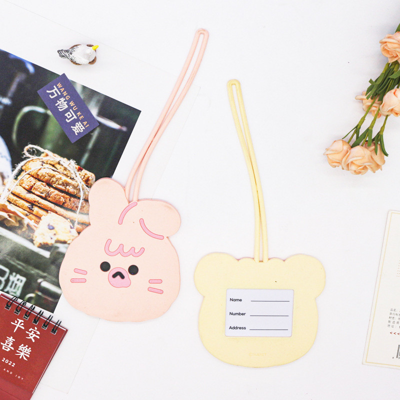 Cartoon Animal Design Silicone Luggage Tags Customized Travel ID Labels Name Card Holders