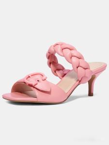 Wholesale Leather 4cm High Heel Slippers For Ladies Customized Size EUR 35-40 from china suppliers