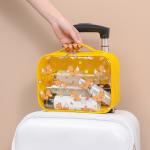Fancy OEM Logo Print Yellow Beauty PVC Makeup Pouch