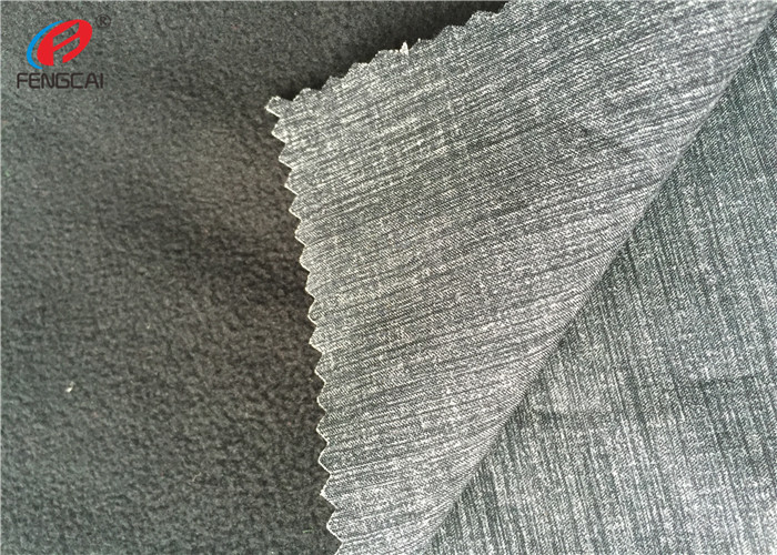 Polar Fleece Laminated Polyester Tricot Knit Fabric For Outer Wear In Grey