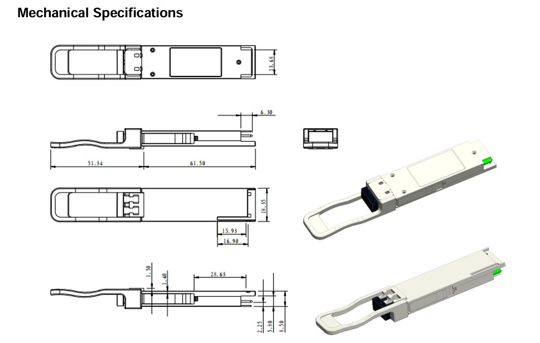 100G QSFP28 ZR4 LC Duplex Optical Transceiver 80km SFP28 LR4 103Gbps EML LAN-WDM Transceiver with Digital Diagnostics