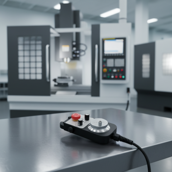 Makinopc MS Solid Cast Iron Electronic Handwheel 6 Axis 5V 12V 24V 100PPR Emergency Stop Fanuc Syntec Mitsubishi Systems