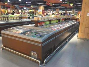 Wholesale Large Sliding Door Supermarket Island Freezer , Glass Top Chest Freezer from china suppliers