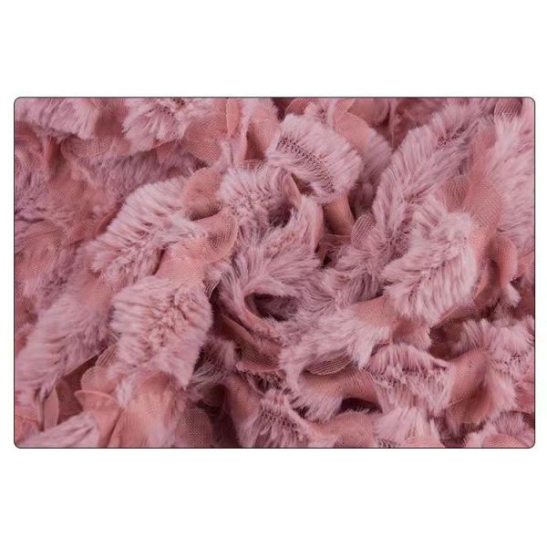 DDP USA No MOQ High Quality Soft 100% Polyester Custom Solid Color PV Velvet Fabric Shaoxing 3D Flowers Embroidery Fabric