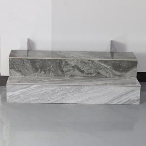 China Non Slip Stairs Glazed Tiles Light Gray Marble Look Design Staircase Tiles on sale