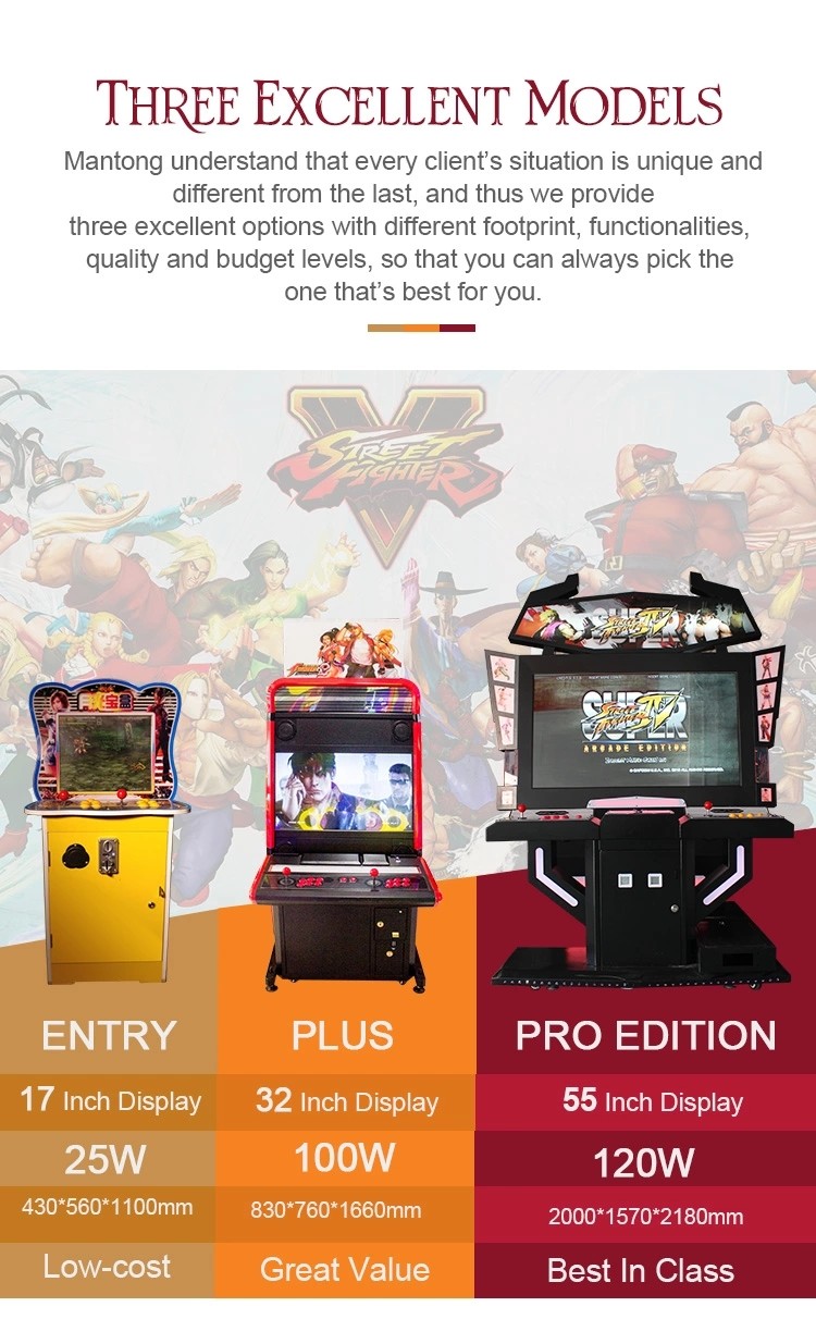 55 LCD Multi Video Arcade Machine , Coin Pusher Video Game System Cabinet