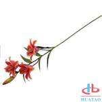 Single 3 Heads Lily Flowers Waterproof Artificial Flowers For Wedding