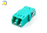 Flangeless LC Fiber Optic Adapter 10G MM OM3 Aqua Duplex FTTH